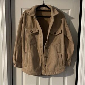 Stylish Beige Shirt Jacket for Women
